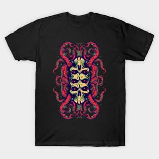 Skull Octopus Retro Tentacles T-Shirt